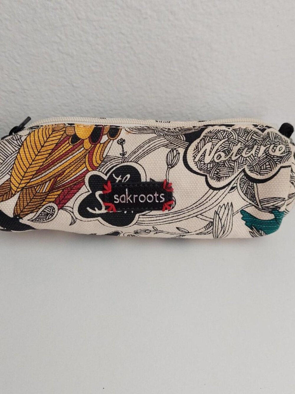 Sakroots multi coloured pencil case peace bird pouch makeup #kidcore #backtoscho